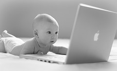 baby on computer